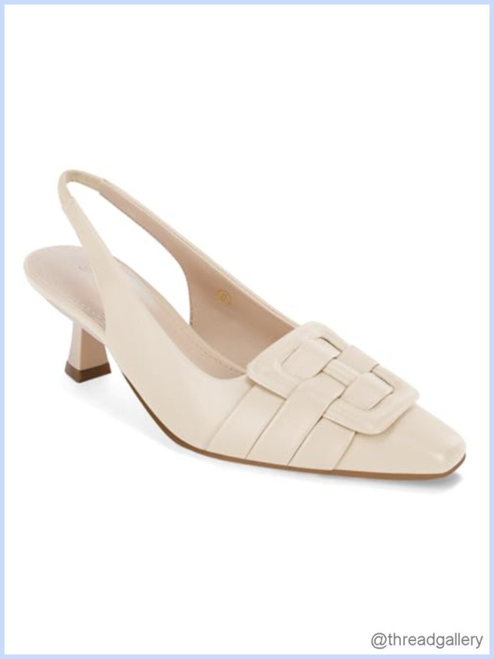 Womens Slingback Kitten Heels Pointed Toe Low Dress Pumps Manmade Leather